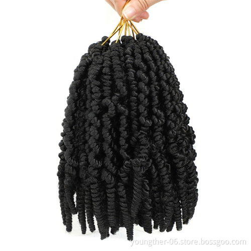 Pre-looped Spring Passion Fluffy Bomb Twists  Synthetic Bomb Twist Crochet Hair Extensions Pre Spring  Braiding Hair
